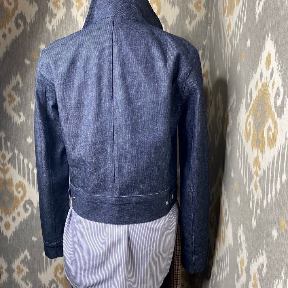Ralph Lauren Dark Indigo Wash Raw Denim Workwear Zippered Jacket - Picture 10 of 16